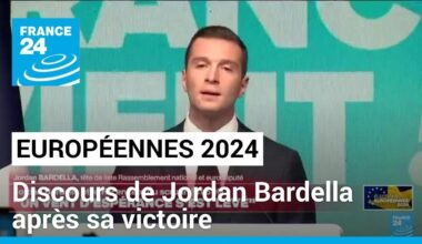 Européennes 2024 : discours de Jordan Bardella après sa victoire • FRANCE 24