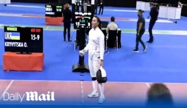 Ukrainian fencer refuses to shake hands with Russian opponent leading to profanity-laced outburst