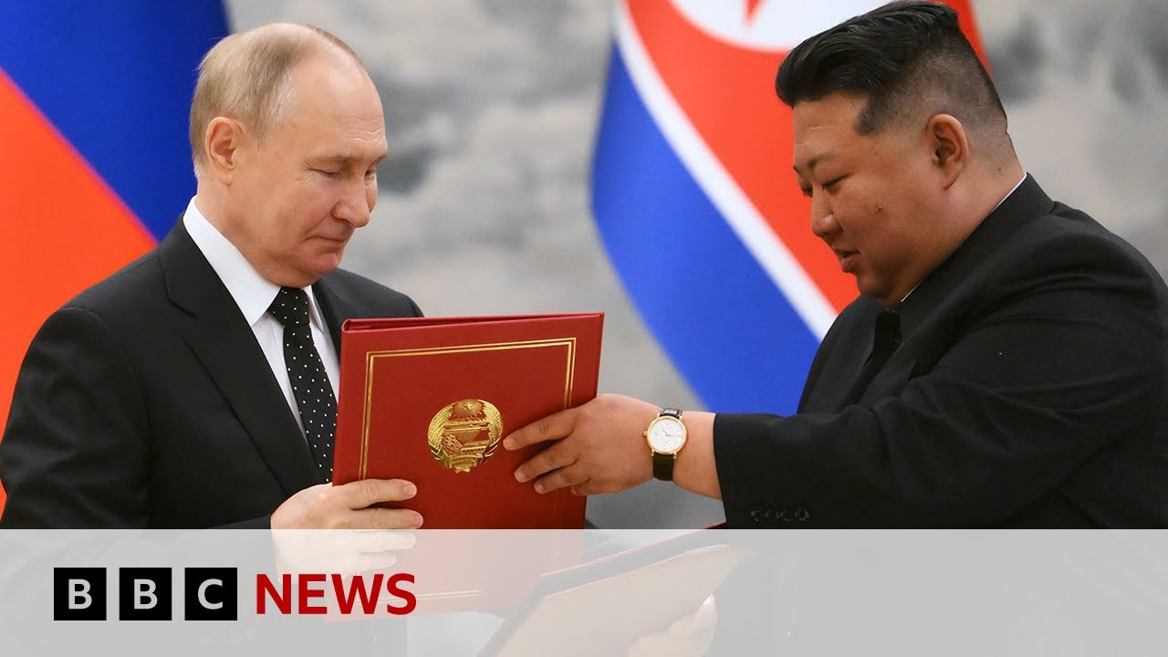 Russia pact with North Korea will protect us both from aggression, says Putin | BBC News