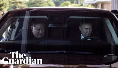 Vladimir Putin takes North Korean leader Kim for a drive in Russian luxury car