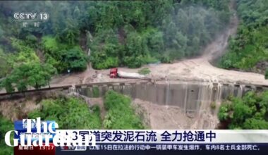 Drone footage shows mudslides after heavy rain in southern China