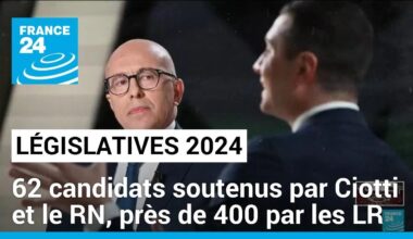 Législatives 2024 : au moins 62 candidats soutenus par Eric Ciotti et le RN, près de 400 par les LR