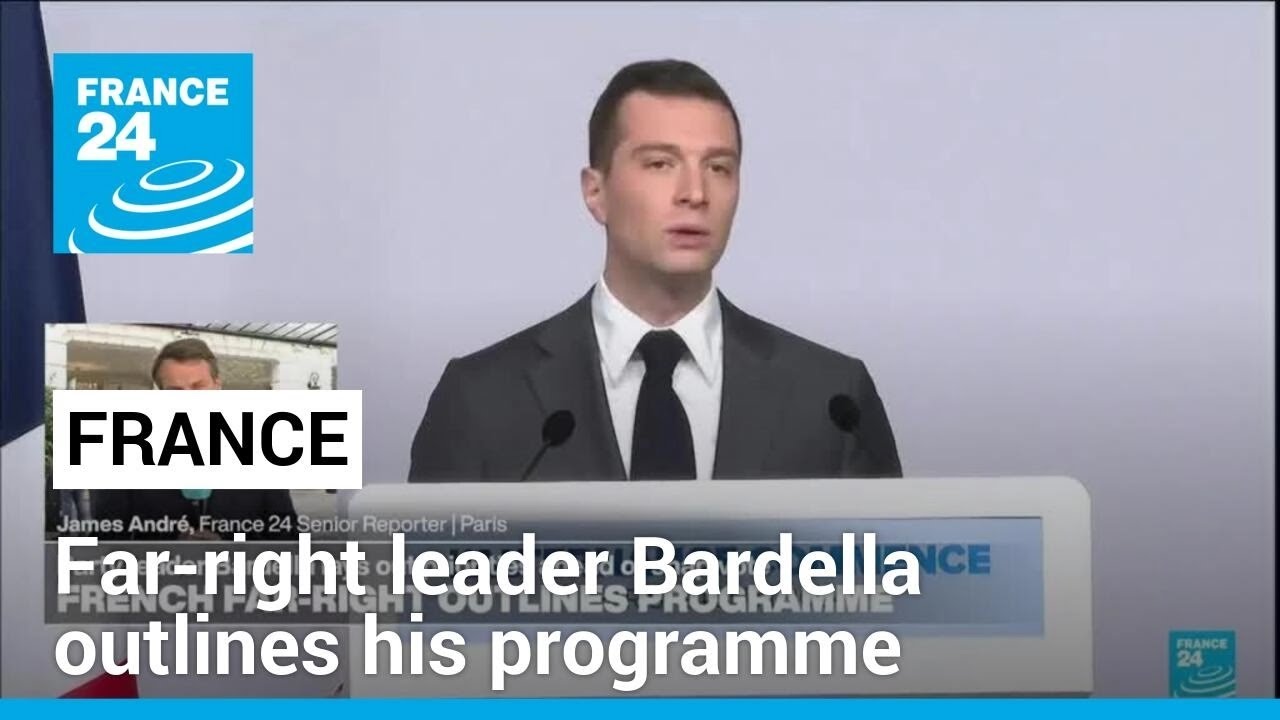 French far-right leader Bardella outlines his programme ahead of elections • FRANCE 24 English