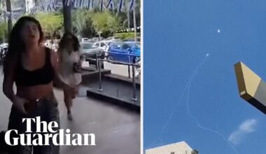 Rockets intercepted over Tel Aviv as people race for shelter