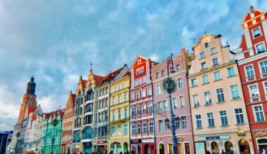 Colorful houses in Wroclaw, Poland, Wroclaw