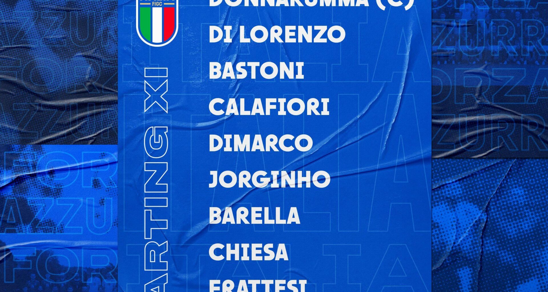 [NT Watch] Italy XI against Spain: Donnarumma; Di Lorenzo, BASTONI, Calafiori, DIMARCO; Jorginho, BARELLA; Chiesa, FRATTESI, Pellegrini; Scamacca. 4 Inter players start!