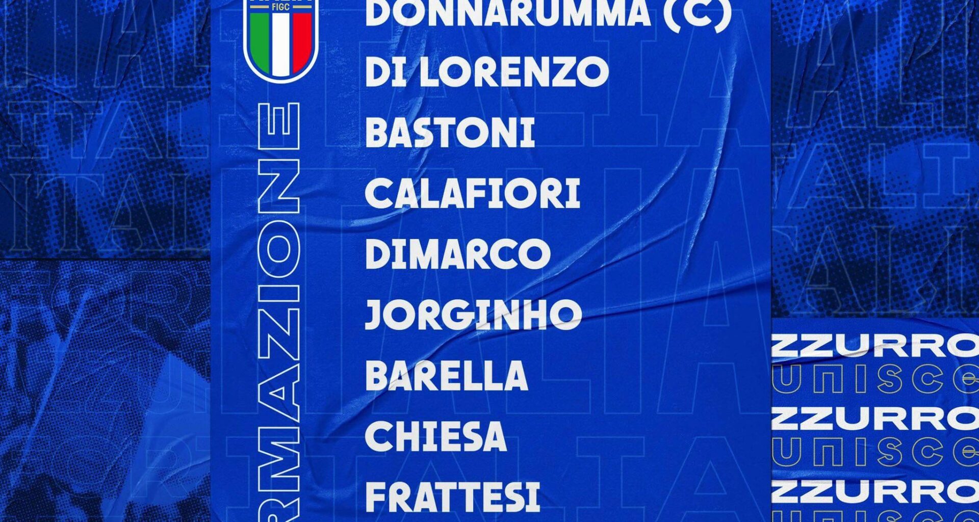 [NT Watch] Italy XI against Albania: Donnarumma; Di Lorenzo, Calafiori, BASTONI, DIMARCO; Jorginho, BARELLA; Chiesa, FRATTESI, Pellegrini; Scamacca. 4 Inter players start!