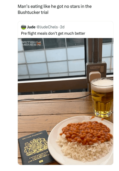 The only crime in this photo is the half pint at the airport. It’s just not British behaviour to not have at least 4 pints pre-flight, whatever the time of day.