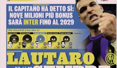 [GdS] “Toro has chose Inter once again. And he chose Inter to pursue his sporting dream. The Champions League, after having already won the World Cup with Argentina and the Scudetto with Inter, is the great achievement he is missing.”