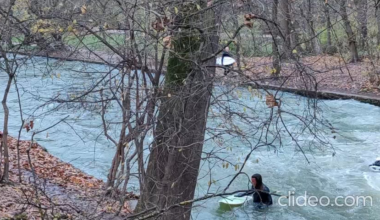 Munich, Germany . English Garden urban surfers.