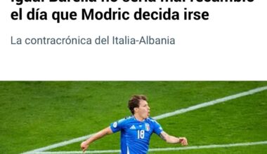 MARCA on Barella:  “He was coming off an injury and played a sensational game. Not just for the goal at 95 km/h. He wouldn’t be a bad replacement for Modric when he leaves. Barella was a man everywhere: in defence, in attack, in the centre, on the wing, at the start of the play, coming from behind.”