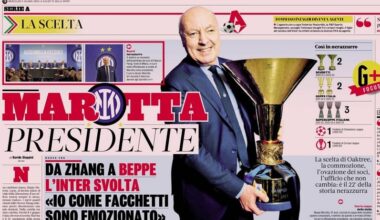 [GdS] Marotta, the 22nd president in Inter’s history was visibly moved yesterday. Among the many compliments received, also from Zhang. The guidelines will not change much, the market will be financed by the farewells of Carboni and Dumfries. The aim is to rejuvenate while maintaining a high level.