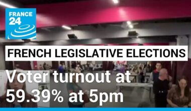 French legislative elections: Voter turnout at 59.39% at 5pm • FRANCE 24 English