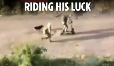 Russian soldier flees barrage on SCOOTER as Ukraine continues to pound Putin's troops