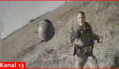 A desperate Russian soldier, left without a weapon, tried to shoot drone with his helmet