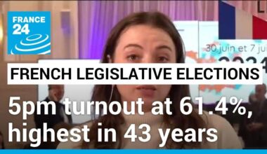 French legislative elections: 5pm turnout at 61.4%, highest since 1981 • FRANCE 24 English