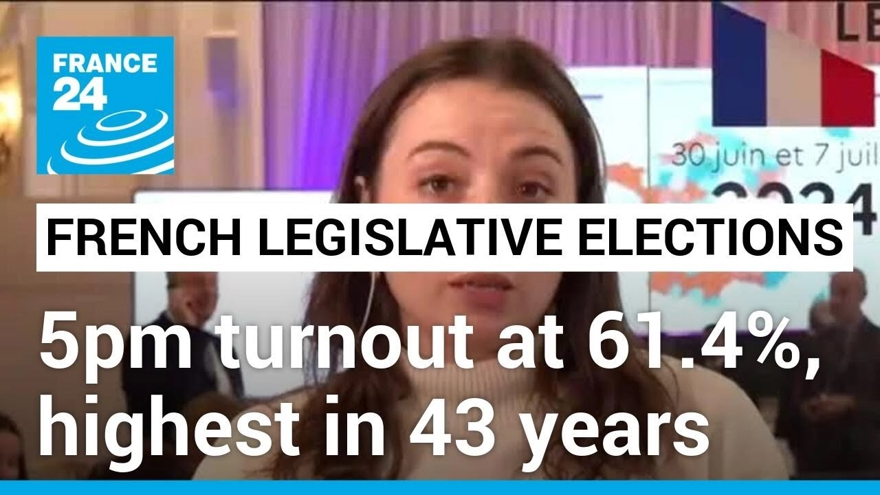 French legislative elections: 5pm turnout at 61.4%, highest since 1981 • FRANCE 24 English