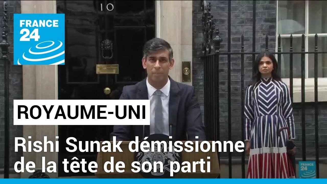 Royaume-Uni : Rishi Sunak annonce sa démission de la tête du parti conservateur • FRANCE 24