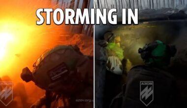 Dramatic moment Ukrainian fighters open fire in Russian trenches captured in heart-stopping footage