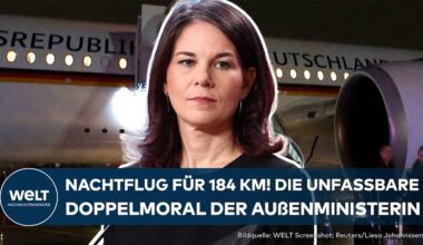 FRANKFURT: Für 184 km! Außenministerin Annalena Baerbock fliegt trotz grünem Nachtflugverbot