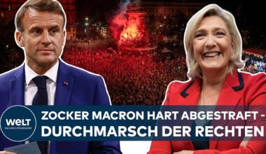 WAHL IN FRANKREICH: Macron gedemütigt - Le Pens Rechtsnationalisten bei Parlamentswahlen weit vorn