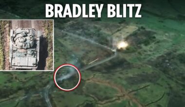 Ukrainian Bradley tears apart Russian positions as waves of drones pick off Putin armour