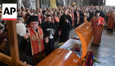 Funeral of former Ukrainian lawmaker and critic of Russia who was killed in Lviv