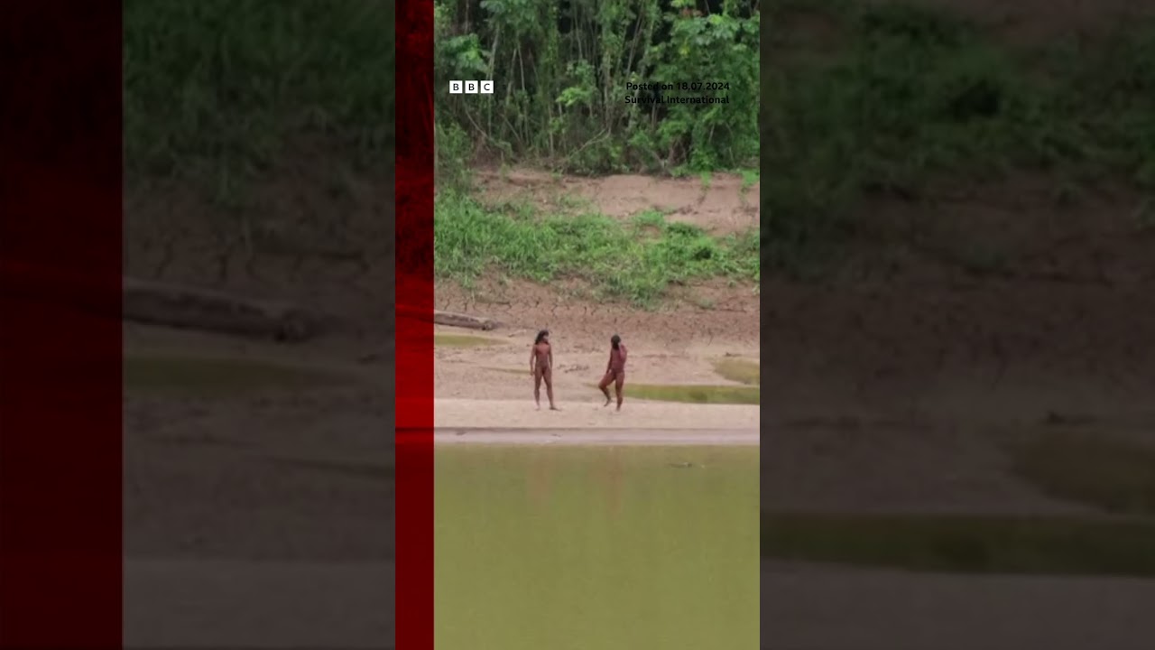 Rare sighting of uncontacted indigenous people in Peru. #Tribes #Peru #BBCNews