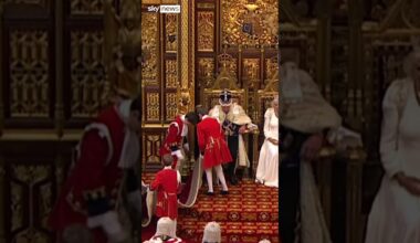 Moment page boy adjusts King’s robe