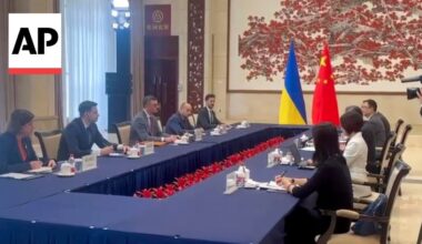 Ukrainian FM Kuleba meets his Chinese counterpart in southern China