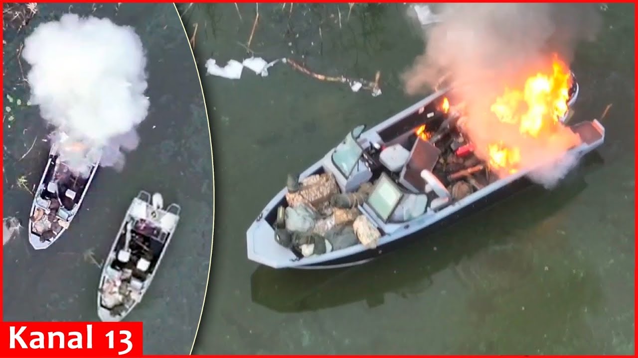 Russian boat evacuating the wounded from an island in Dnipro river was hit by a drone strike