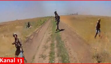 Russian soldiers’ “battle” with a drone as they try to shoot the drone at a close range