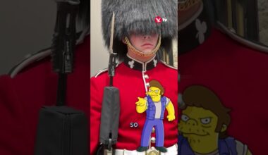 The Simpsons voice actor tries to make Kings Guard laugh 😆 #TV #shorts