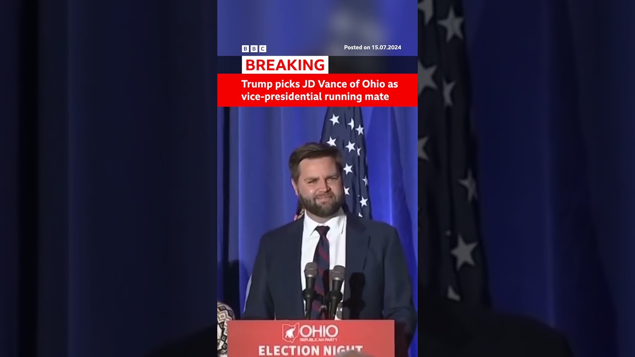 Trump picks JD Vance of Ohio as vice-presidential running mate. #Trump #BBCNews |  BBC News