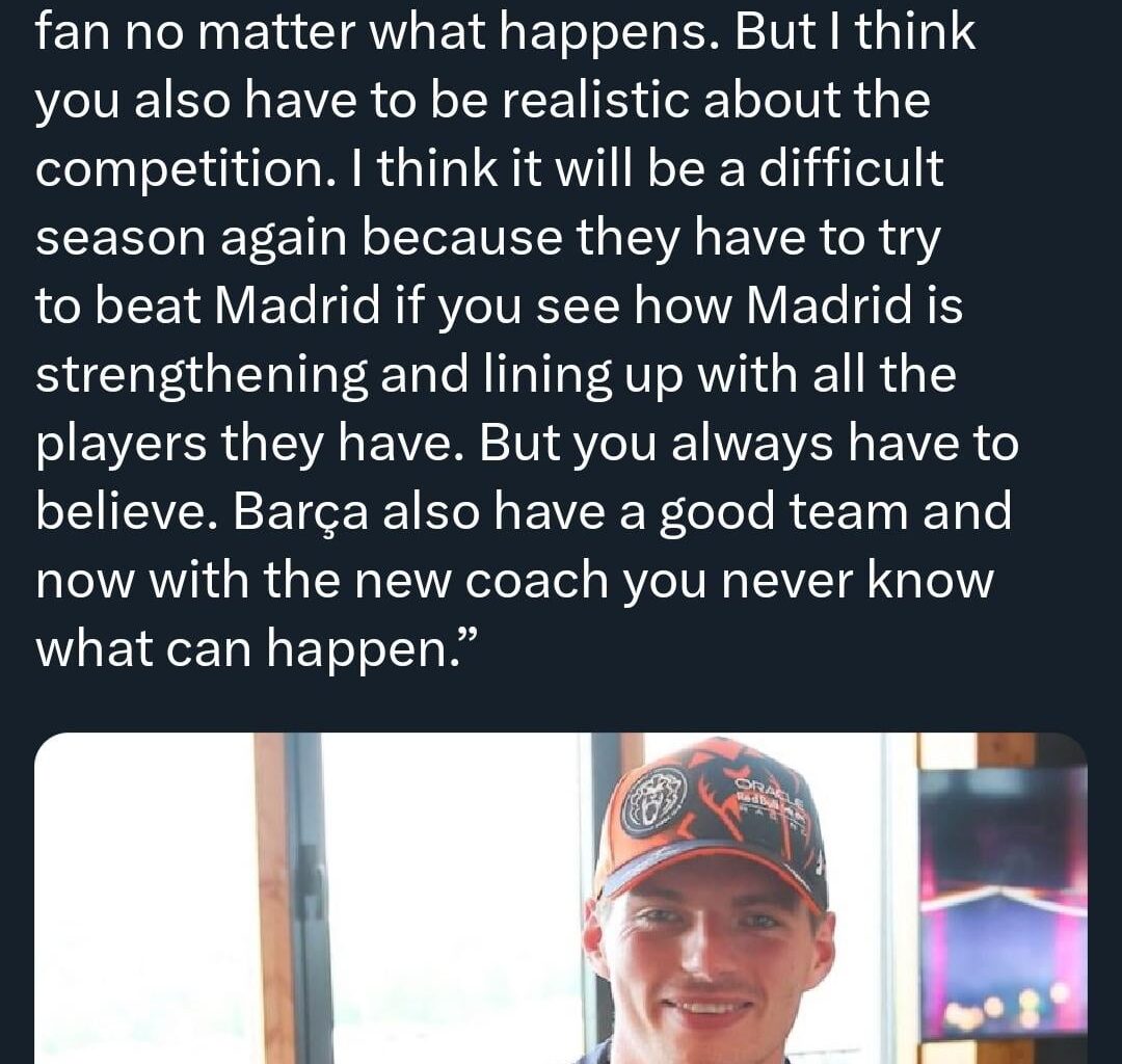 Max Verstappen on FC Barcelona