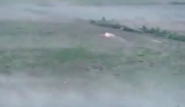 Bradley chaingun "lights up" a retreating russian BMP [location only given as "Donetsk Oblast"/unknown time]