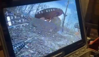 Russian soldier might have thought has well-hidded from a Ukrainian drone but didn't know a drone was there and was just waing for someone to show up