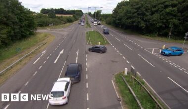 A1 crash captured by BBC crew filming road safety report