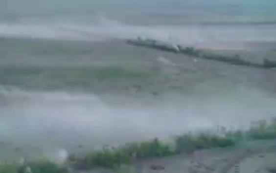 Ukrainian Bradley firing at a Russian BMP across the field. Somewhere east of Pokrovsk. Published July 2024