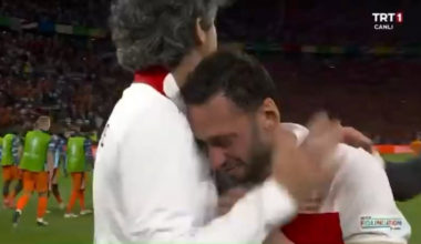 Hakan Calhanoglu couldn’t hold back his tears after Turkey’s elimination