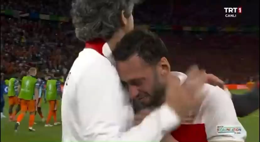 Hakan Calhanoglu couldn’t hold back his tears after Turkey’s elimination