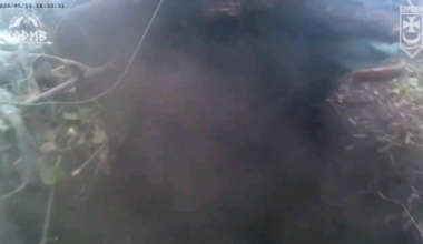 Uncensored version of the video circulating this week of the Russian soldier losing his face in a Ukrainian trench.