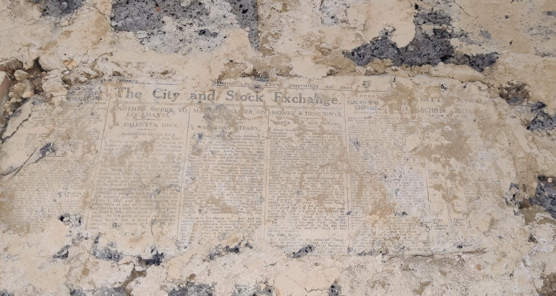 Found a newspaper from 1922 behind the plaster in our house