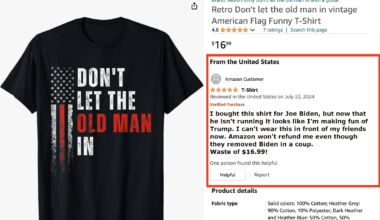 RIP everyone who bought "Don't let the old man in" t-shirts for Biden