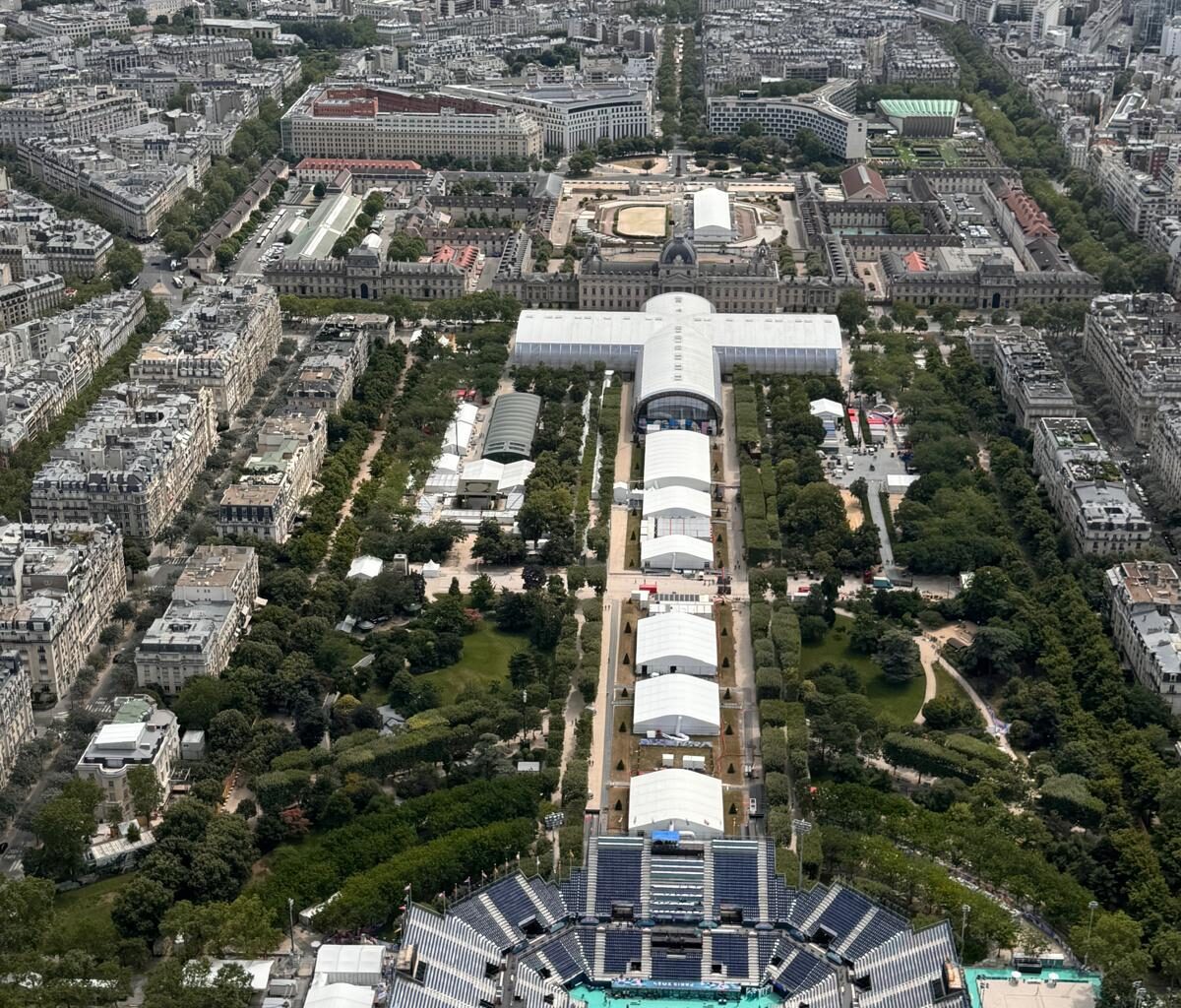 View of Beach Volleyball from the Eiffel Tower