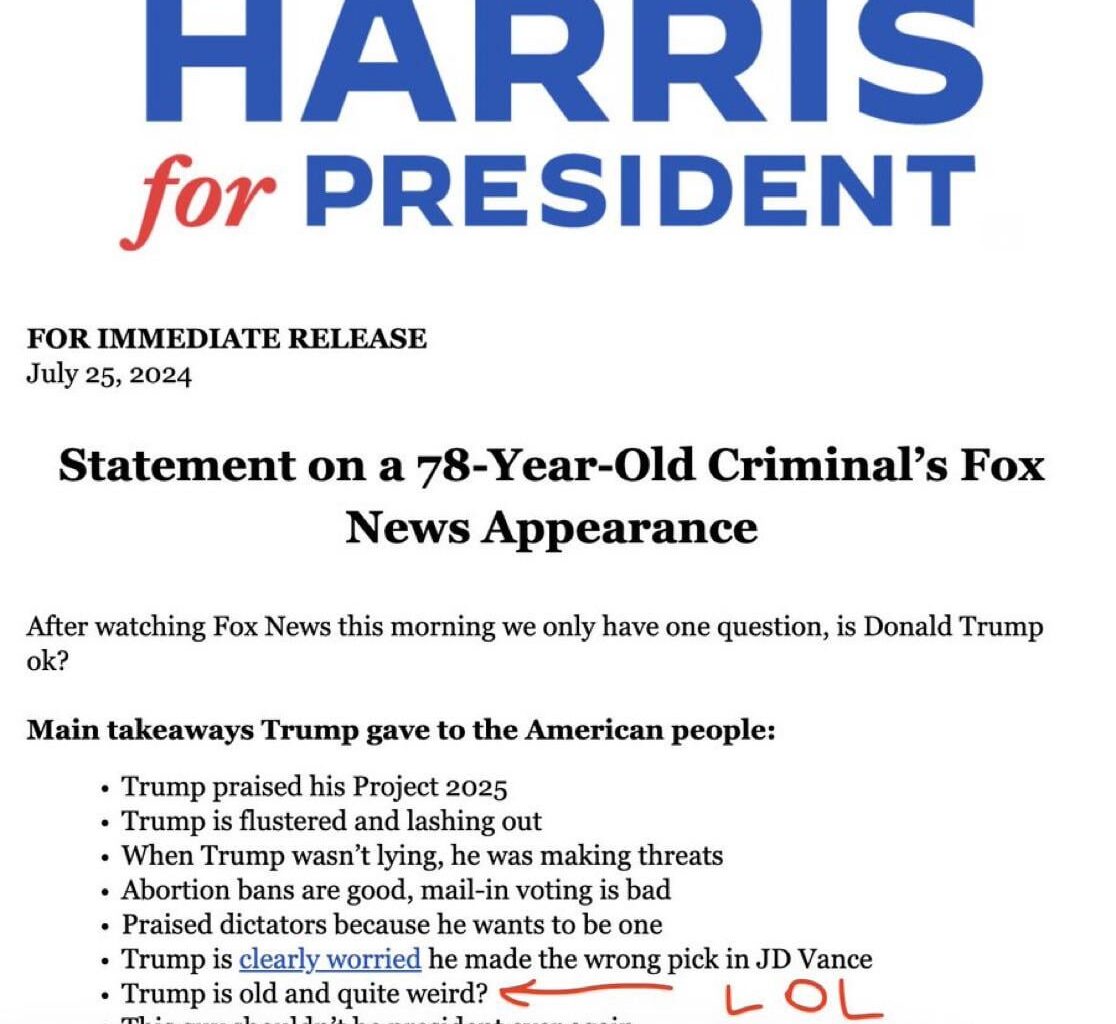 “Trump is old and weird?” - Kamala Harris