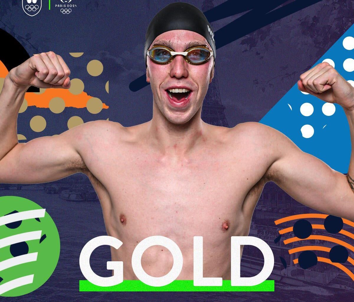 Daniel Wiffen becomes the first Irish man to win a medal in Swimming with gold in the 800 m Freestyle 🇮🇪🥇