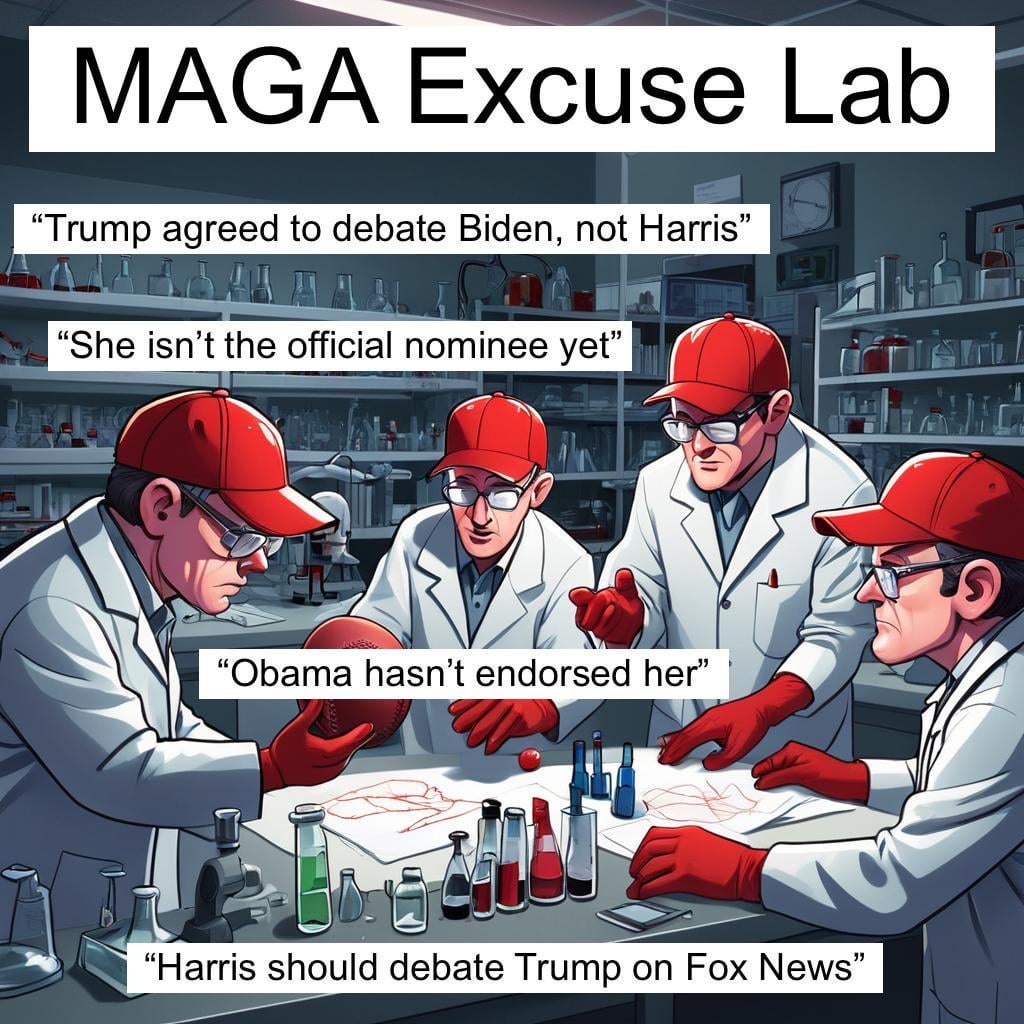 Now that Trump is dodging debates again, MAGA is back in the excuse lab