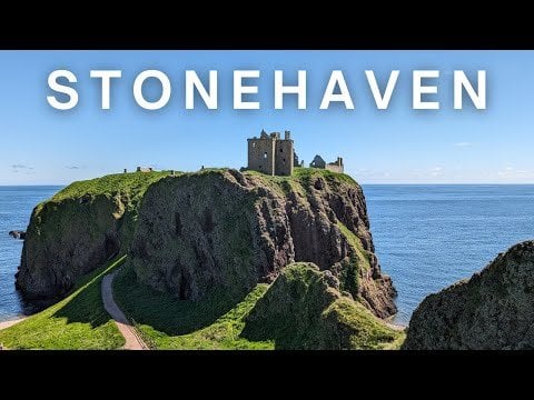 The Scottish coastal town of Stonehaven, featuring the picturesque Dunnottar Castle - one of the country's most picturesque settings!