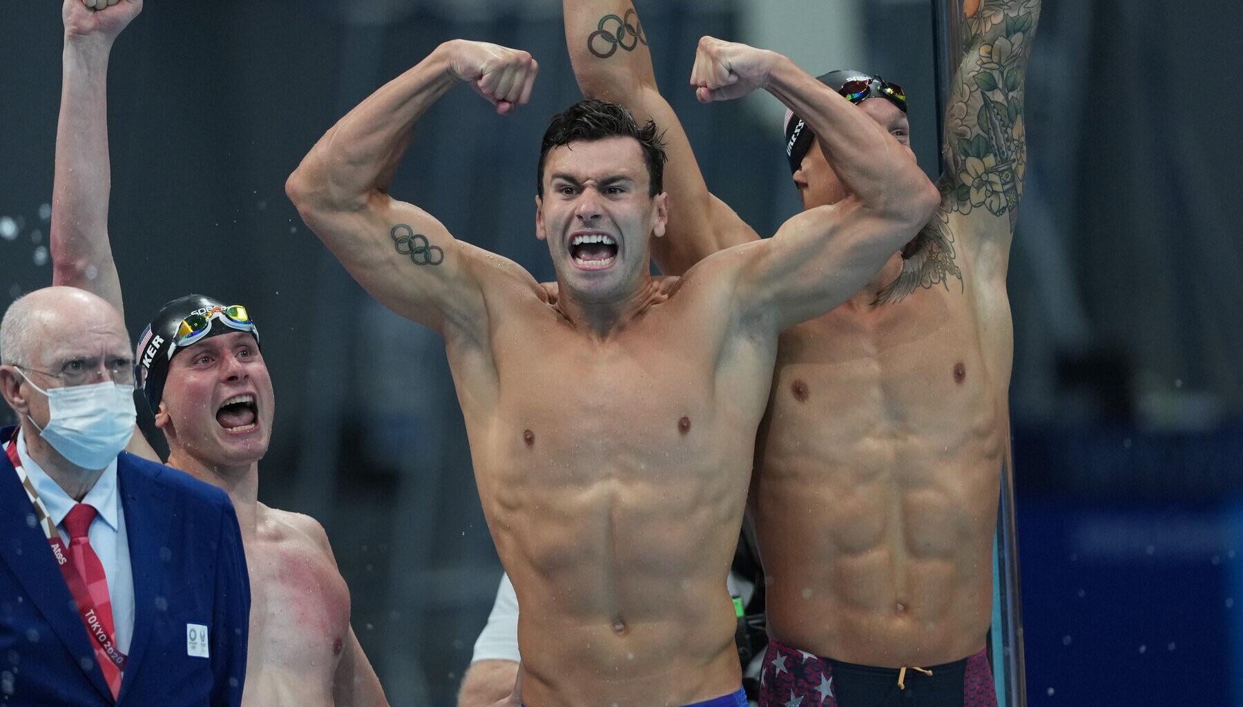 Caleb Dressel Leads the USA to Victory in the Men’s 4x100 Freestyle Relay